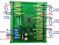 PTA8C04 4-channel PT100 Modbus Modul