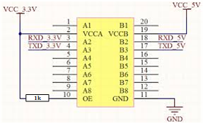 TXS0108E (HW-0108) 8-channel, bidirectional 5V-3.3V logic level converter