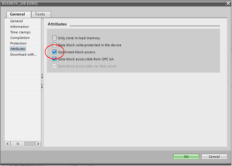 The "optimization" attribute of DBs